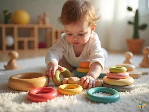 Anneaux sensoriels en bois : éveil naturel des tout-petits