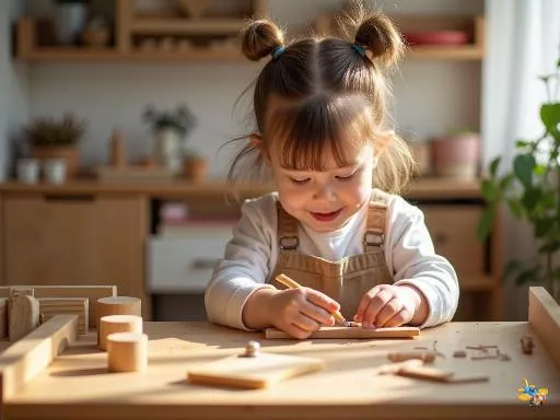 Banc de bricolage Montessori en bois : favoriser l'autonomie