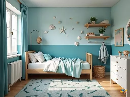 Inspirer la mer et la nature dans une chambre boisée