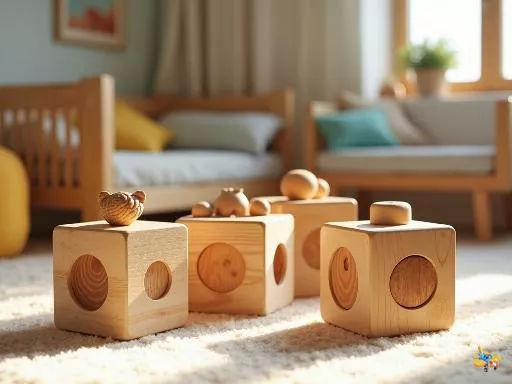 Les cubes sensoriels en bois : un éveil doux et naturel